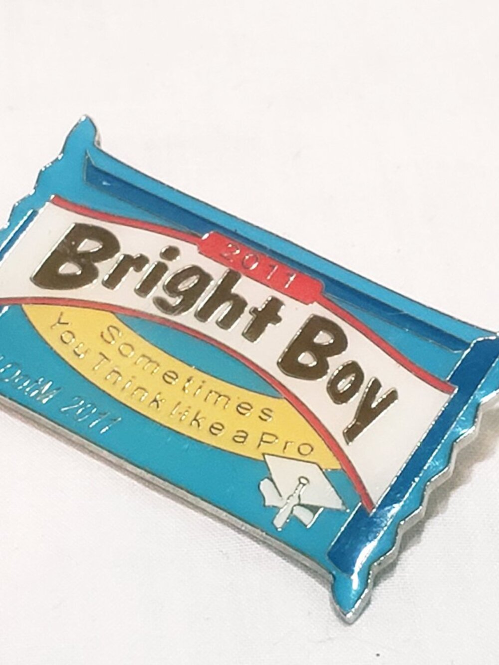 Odyssey of the Mind Bright Boy Sometimes You Think Pro MI OOTM 2011 Lapel Pin 2"